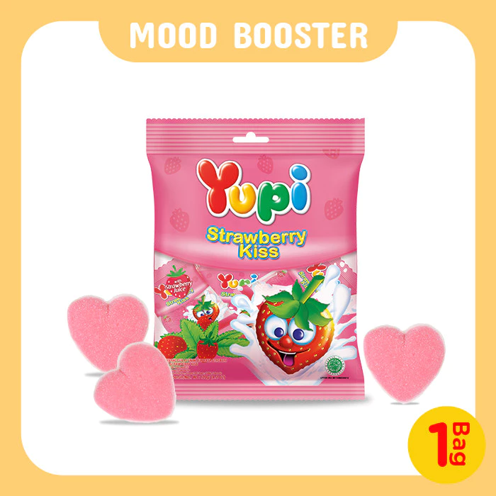 YUPI STRAWBERYY KISS BAG 120GR