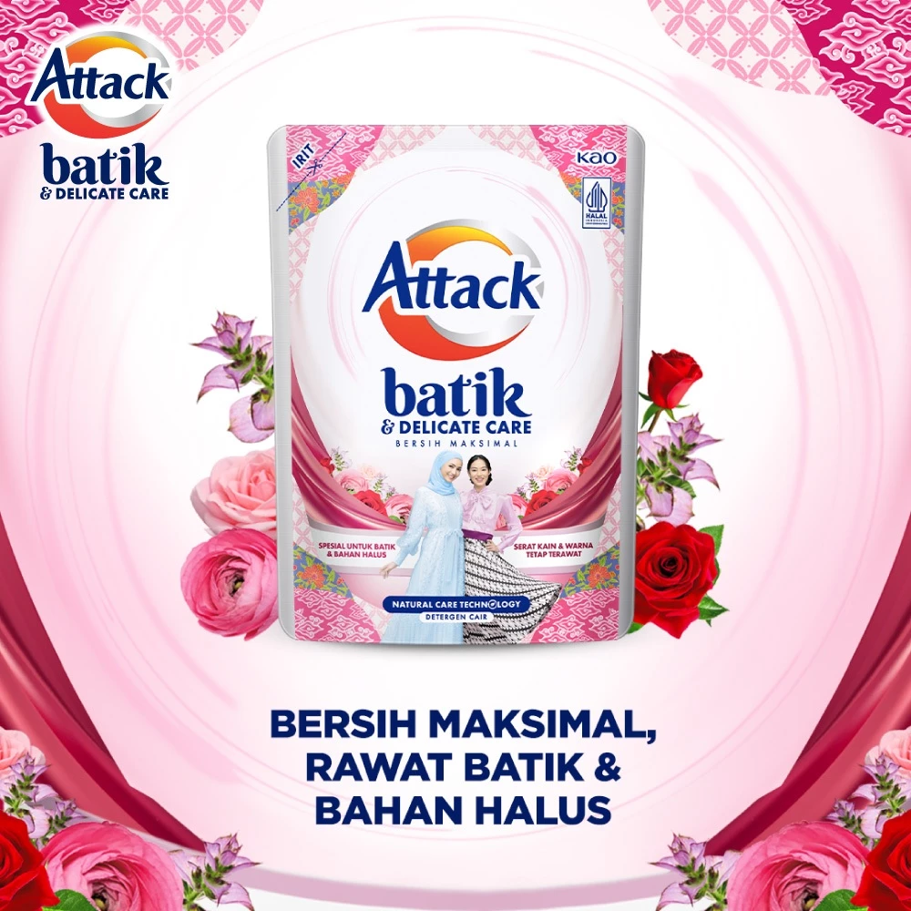 Attack Deterjen Cair Batik Care Pouch 400ml - Sabun Cuci Baju / Detergen Pembersih Pakaian