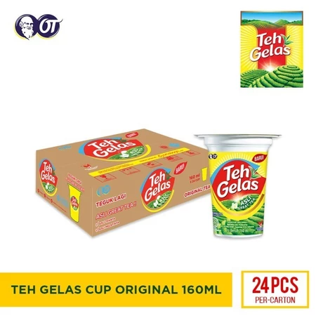 TEH GELAS MINUMAN TEH ALAMI CUP 160 ML 1 DUS 24