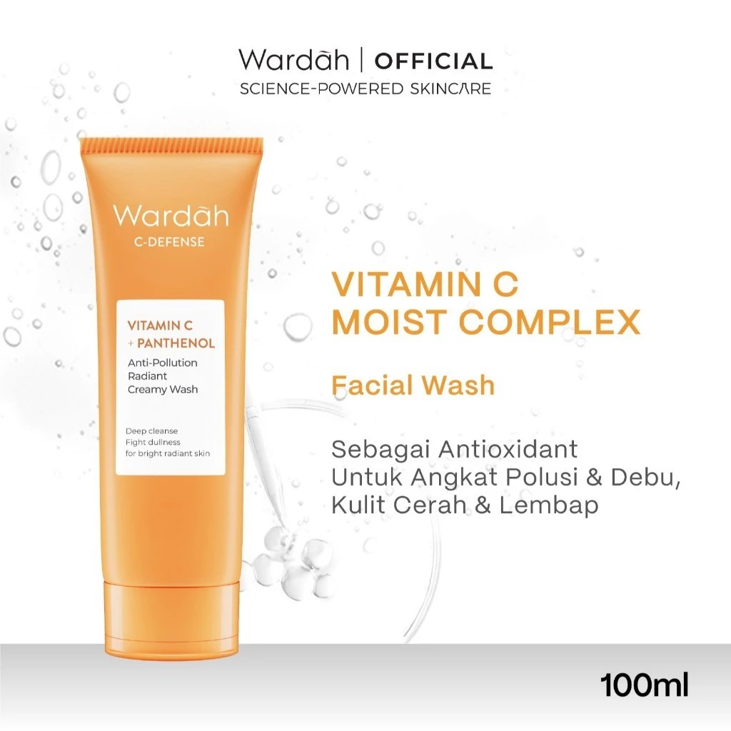 WARDAH C-defense Vitamin C + Panthenol Anti-Pollution Radiant Creamy Wash 100ml