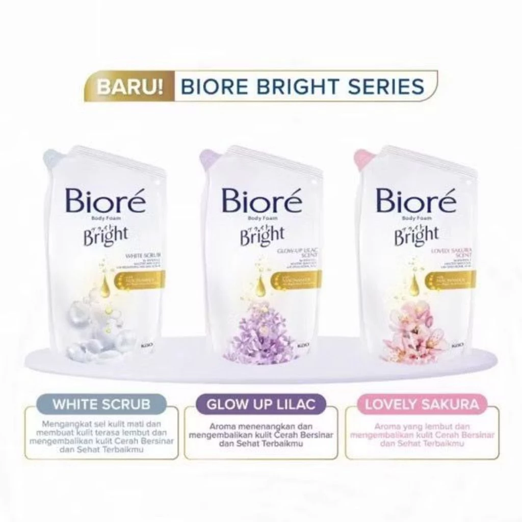 BIORE Body Foam | Floral Spa White scrub Lovely Sakura Glow-up Lilac Scen 220mL